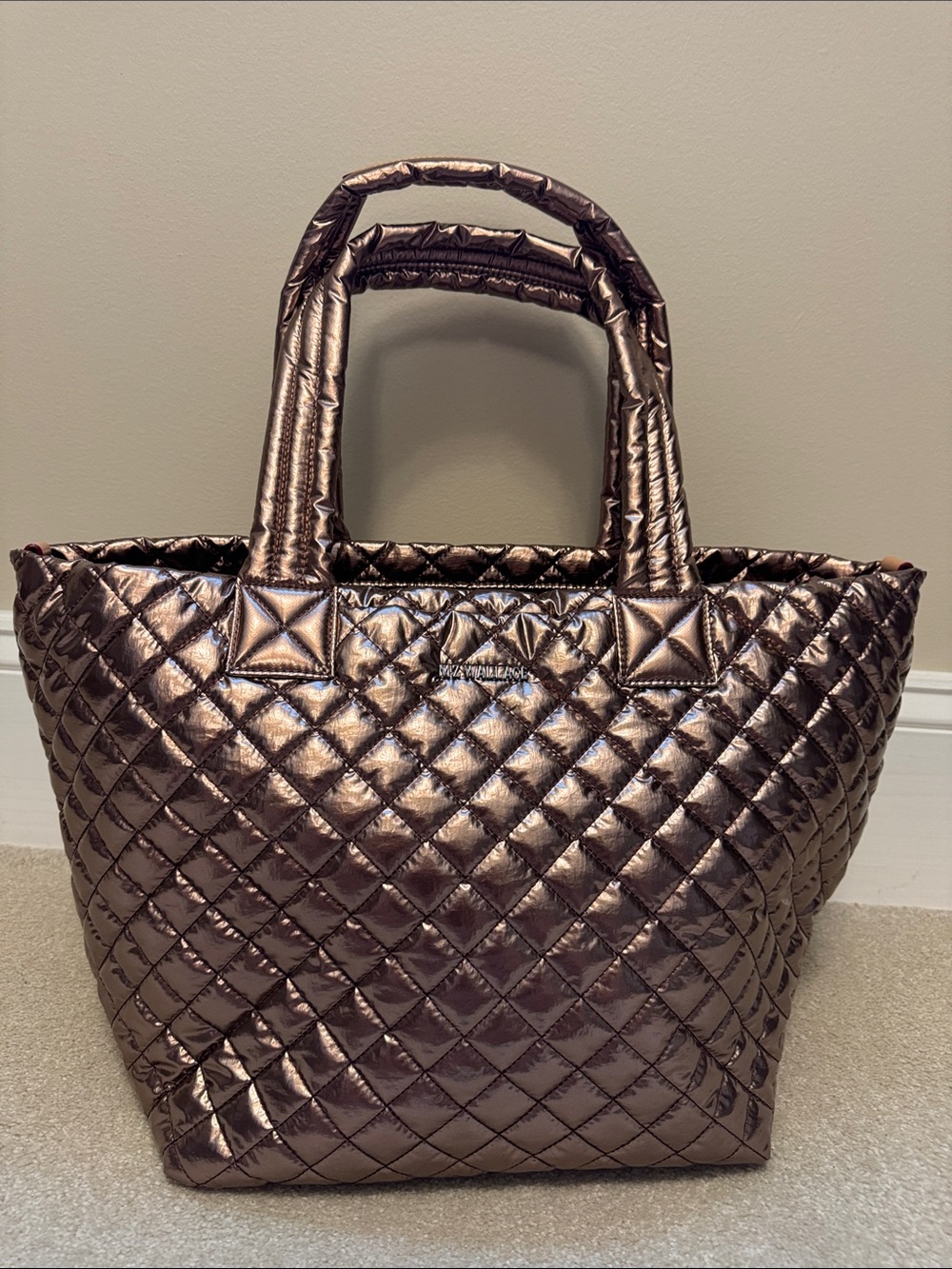 NWT MZ Wallace Metallic Bronze Metro Tote Deluxe Sz Medium - Picture 4 of 9